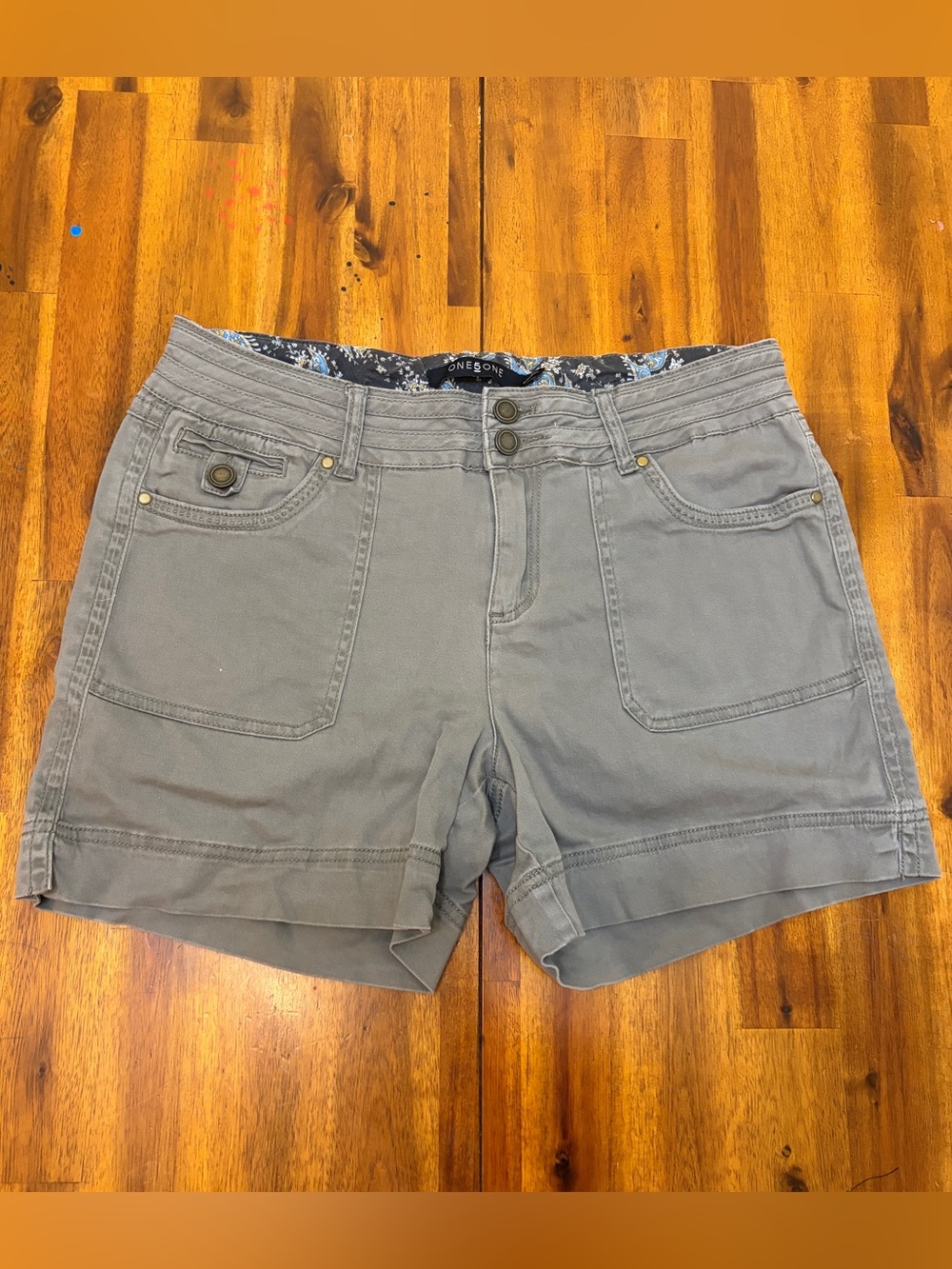 one 5 one Gray Utility Patch-Pocket Shorts